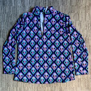 Lulu-B Navy Pineapple Print Top